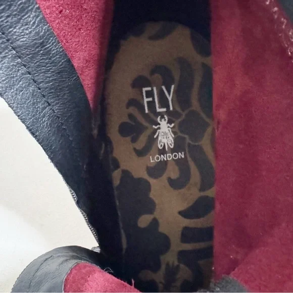 Fly London Sake Suede Wedge Ankle Boot Burgundy Brown Artsy Boho US 9 EU 39 - Picture 6 of 9